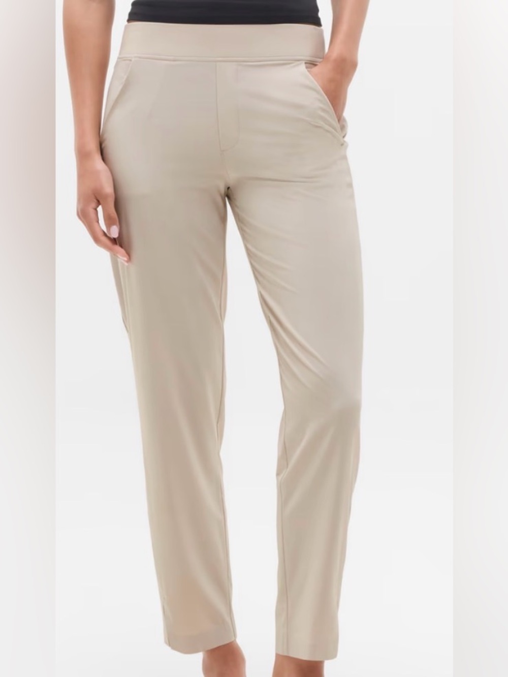 Athleta Brooklyn Mid-rise Ankle Pants, Ecru, Size 8P